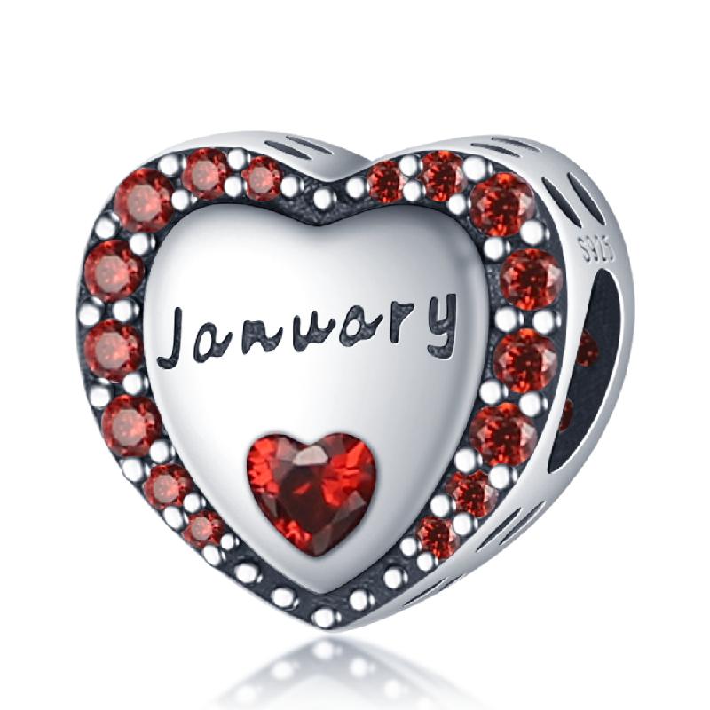 New In Silver Color Love Zircon Heart Series Beads Fit  Bracelet DIY Charm Pendant Woman Jewelry Hot Sale