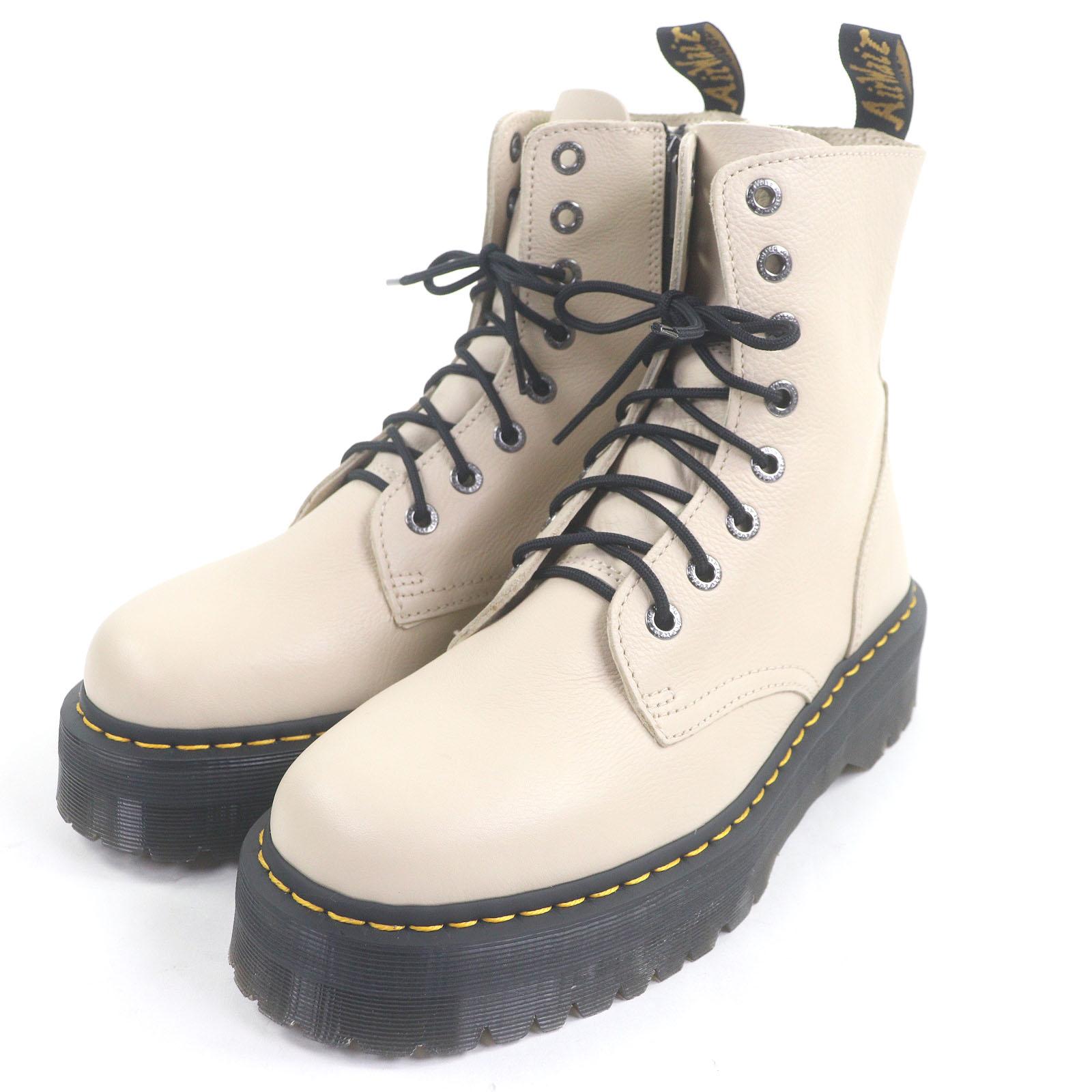 

Excellent Dr.Martens JADON3 Thick-soled lace-up 8-hole boots Ivory leather mens Used