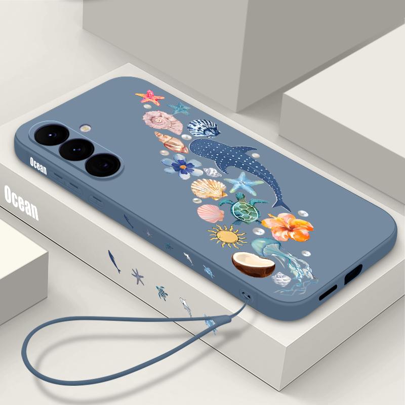 Shark Ocean Fish Print Case For Samsung Galaxy S26 S25 Ultra S24 S23 S22 Plus S21 FE A15 A16 A17 A35 A36 A54 A55 A56 5G Soft Cover