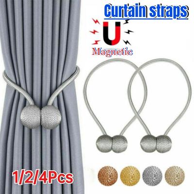 Magnetic Ball Curtain Tiebacks Tie Rope Accessory Rods Accessoires Backs Holdbacks Buckle Clips Hook Holder Home Decor