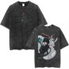 Vintage Washed Anime Hunter X Hunter Shizuku Kurapika Tshirts Mens Women Clothing Fashion New Cotton Summer Tshirt
