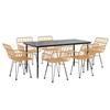 VidaXL 7-piece Garden Dining Set Woven Resin, Patio Set, Garden Bistro Set, Dining Set 3157849