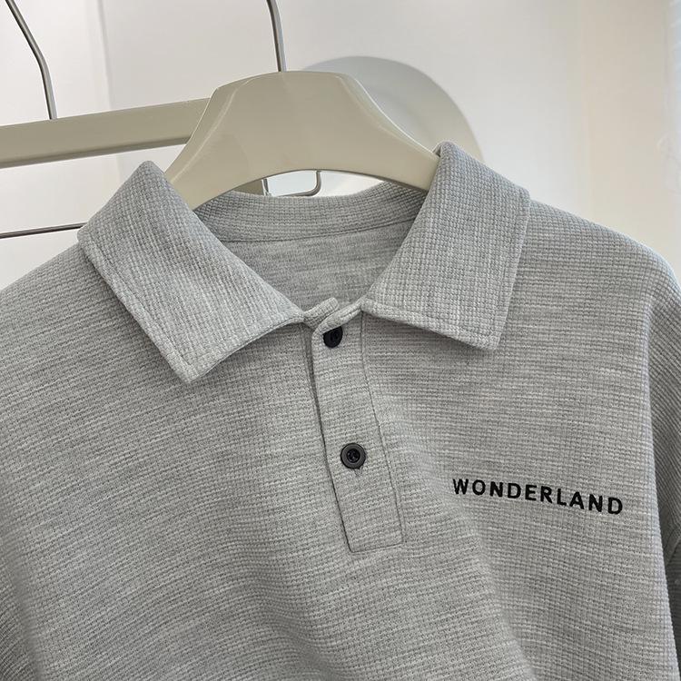 Retro Loose Long Sleeve Polo Sweatshirt - Casual Versatile Student Top