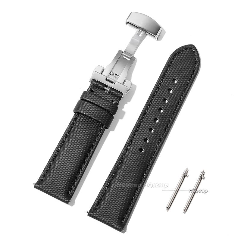 

20mm 22mm Sailcloth Straps for Omega for Seiko Smart Watches Men Women Quick Release Waterproof Watch Band with Butterfly Buckle 20mm