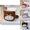 Cat Plush Keychain Wallet With Long Plush Fur For Coins And Earphones