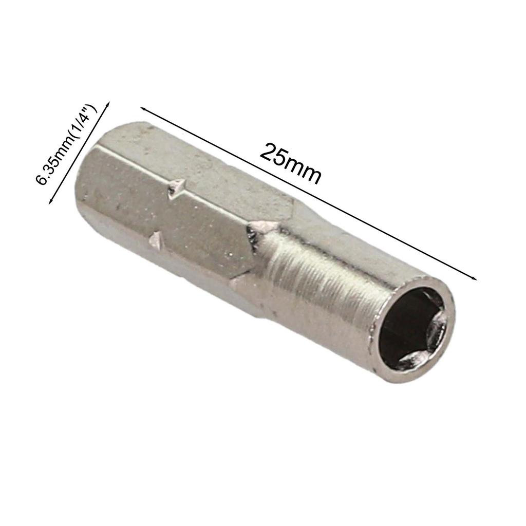 2Pcs 6.35 Mm Insert Bit Adapter To 4mm Hex Shank Electric Screwdriver Tools Conversion Head Magnetic Sleeve Accessories