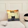 Lustige Katzen-Meme-Kissenhülle Kurzer Plüsch Polyester Kissenbezug Dekor Dekokissenbezug Heimdeko