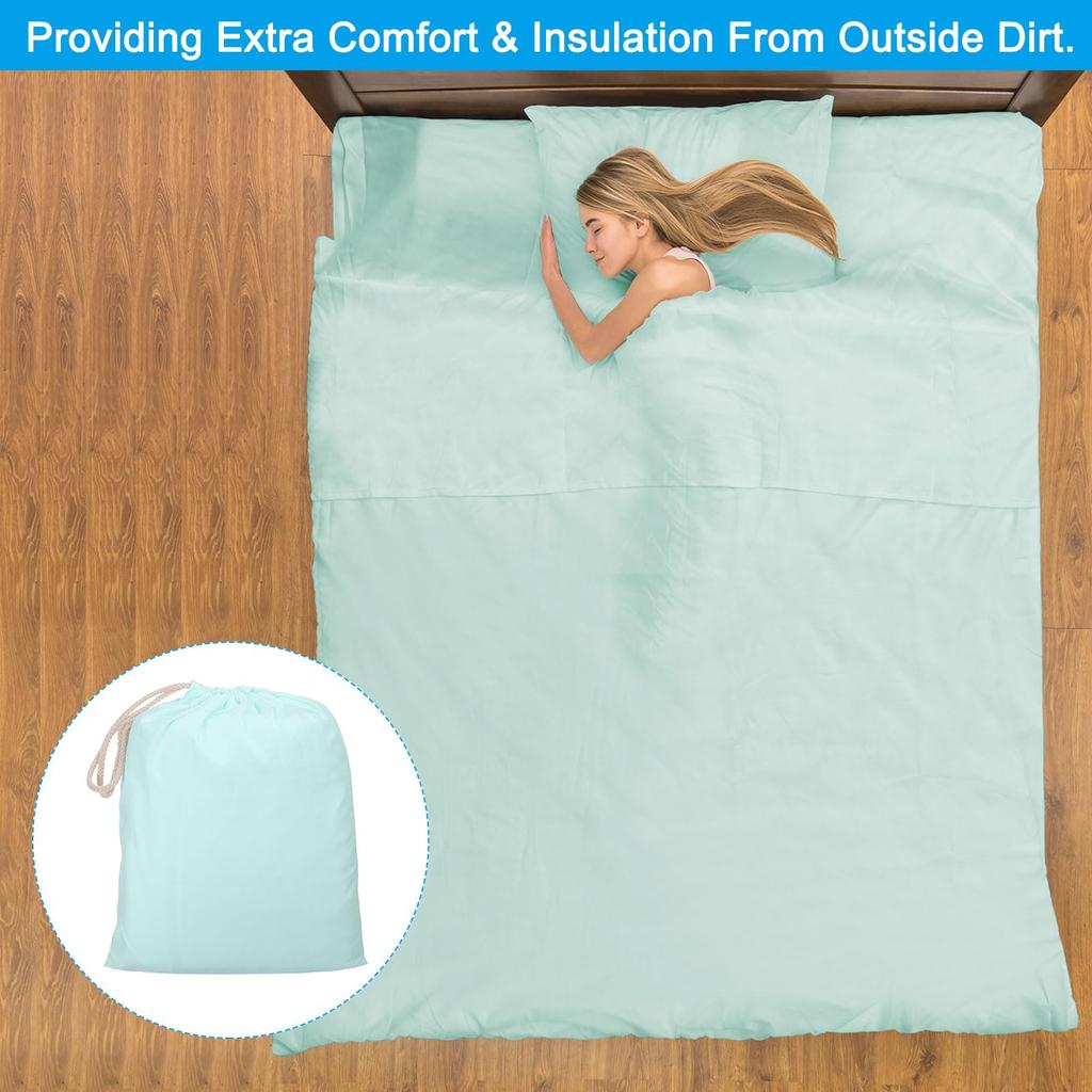 PATIKIL 210x120 cm Sleeping Bag Liner Soft Lightweight Travel Camping Sheet Sleep Sack Compact Sleeping Bag with Carry Bag for Adults Camping Travel