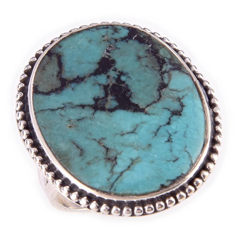 Natürlicher tibetischer Türkis Edelstein Handgefertigt 925 Sterlingsilber Ring Größe 6 k4g06