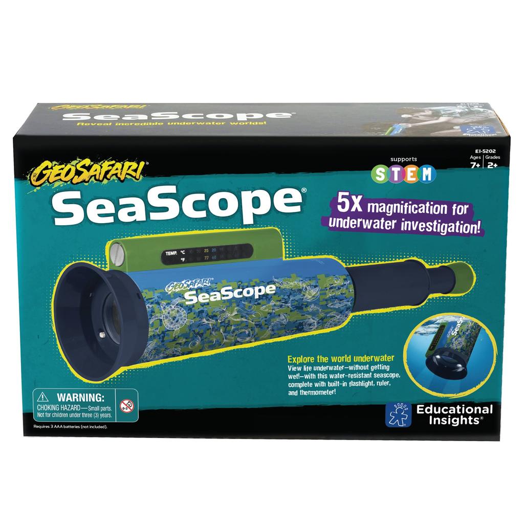 Learning Resources Underwater Observation Underwater and Authentic Seascope, Telescope, Goggles, EI5202,