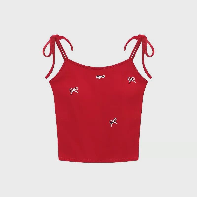 Dopamine Lace-Up Camisole with Chest Pads: Women's Slim Fit Summer Vest
