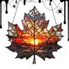 Maple Leaf Sun Catcher for Window Acrylic 2D Fall Sun Catcher Pendant Seasonal Decor for Weekday Holiday Offices Home Birthday