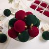 12pcs 6cm Christmas Ball Ornaments Vintage Style Gold Hanging Caps Flocked Christmas Hanging Ball Round Shape