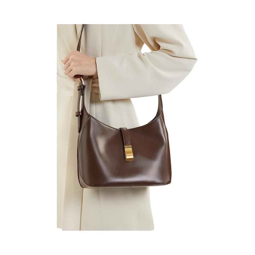 New CHARLES&KEITH PU, Textile Hobo Shoulder Bag Tote Bag, Shoulder Bag Women's Multicolor CK2-20782328