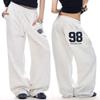 Girls' Retro Sport Patchwork Wide Leg Sweatpants