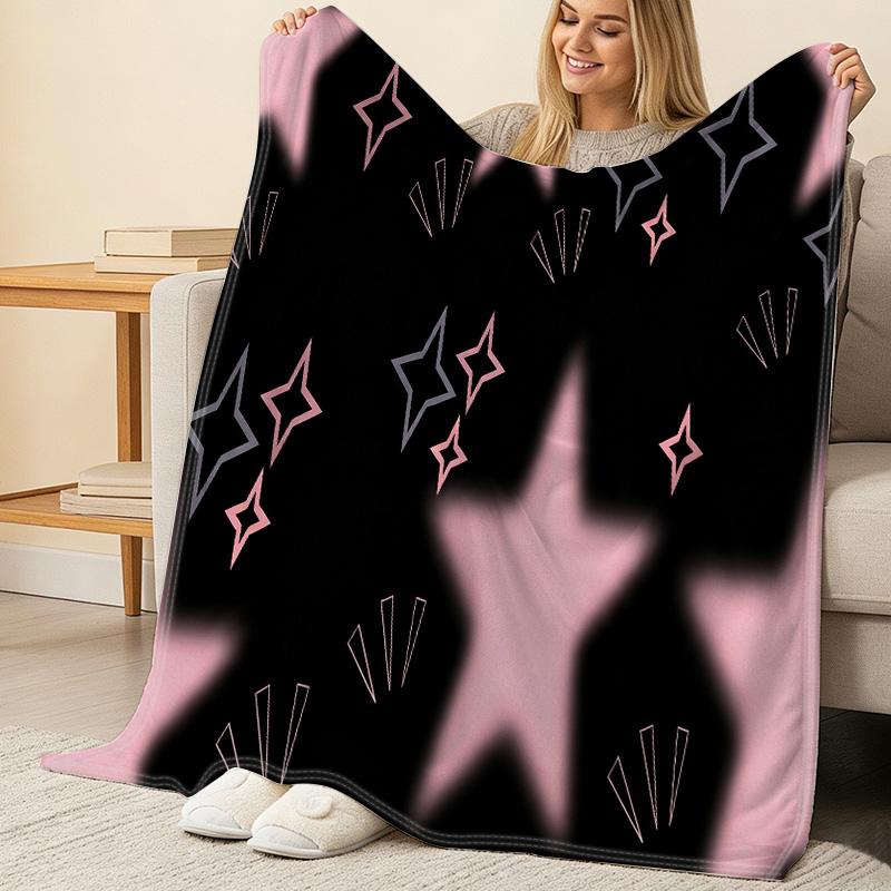 No-Shed Star Flannel Throw Blanket | Soft Cozy Warm Blanket for Home, Lounge, Naps, Movie Nights, Christmas & Halloween