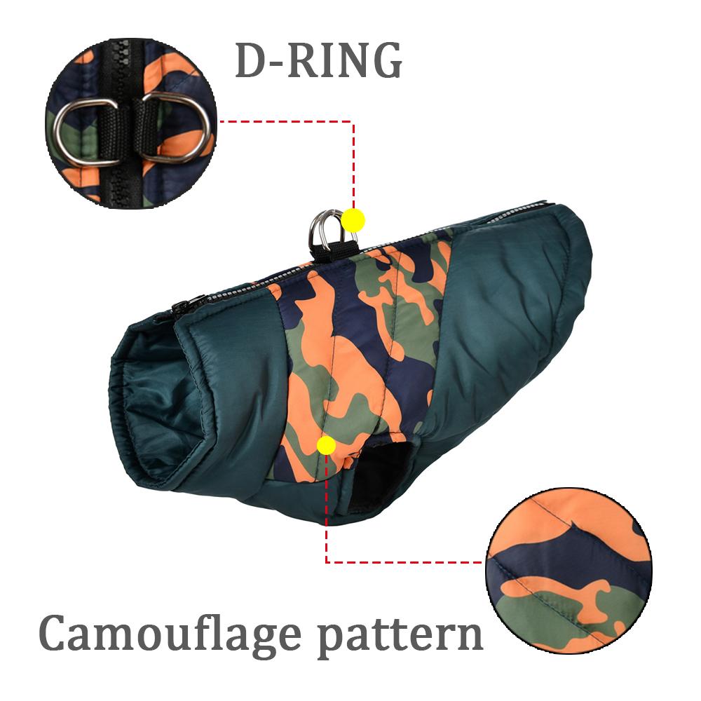 Winter Pet Clothes Warm Zipper Costume Windproof Puppy Vest Coat With D-ring For Small Medium Dogs Cats Yorkshire Bulldog Outfit