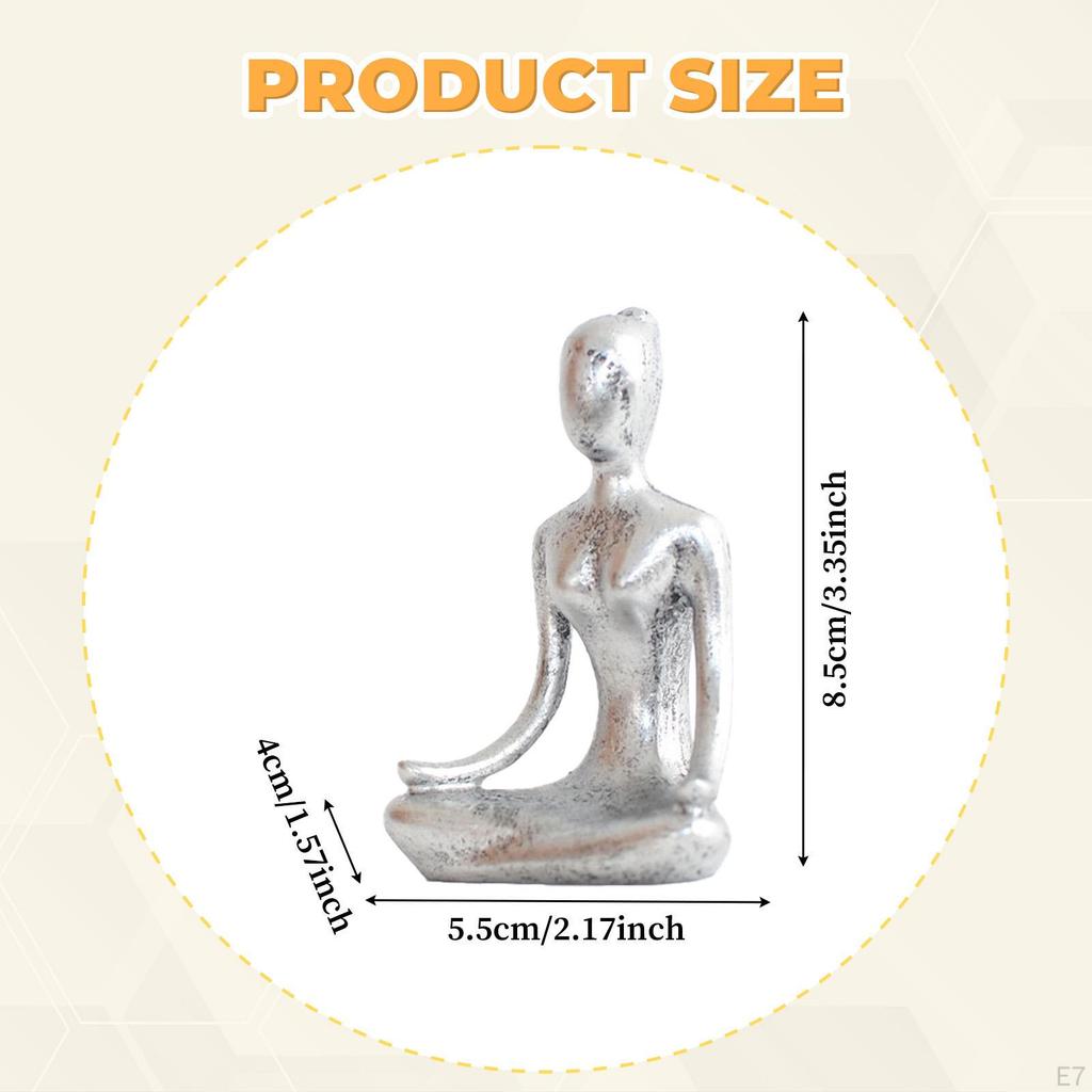 Resin Statue Pose Figurine Collectible Meditation Decor Art Sculpture for Desktop Living Room