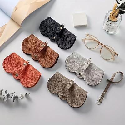 3 pièces Protège-lunettes de soleil portable Cuir souple Clip pour lunettes Support de lunettes simple Sac de rangement Étui à lunettes.