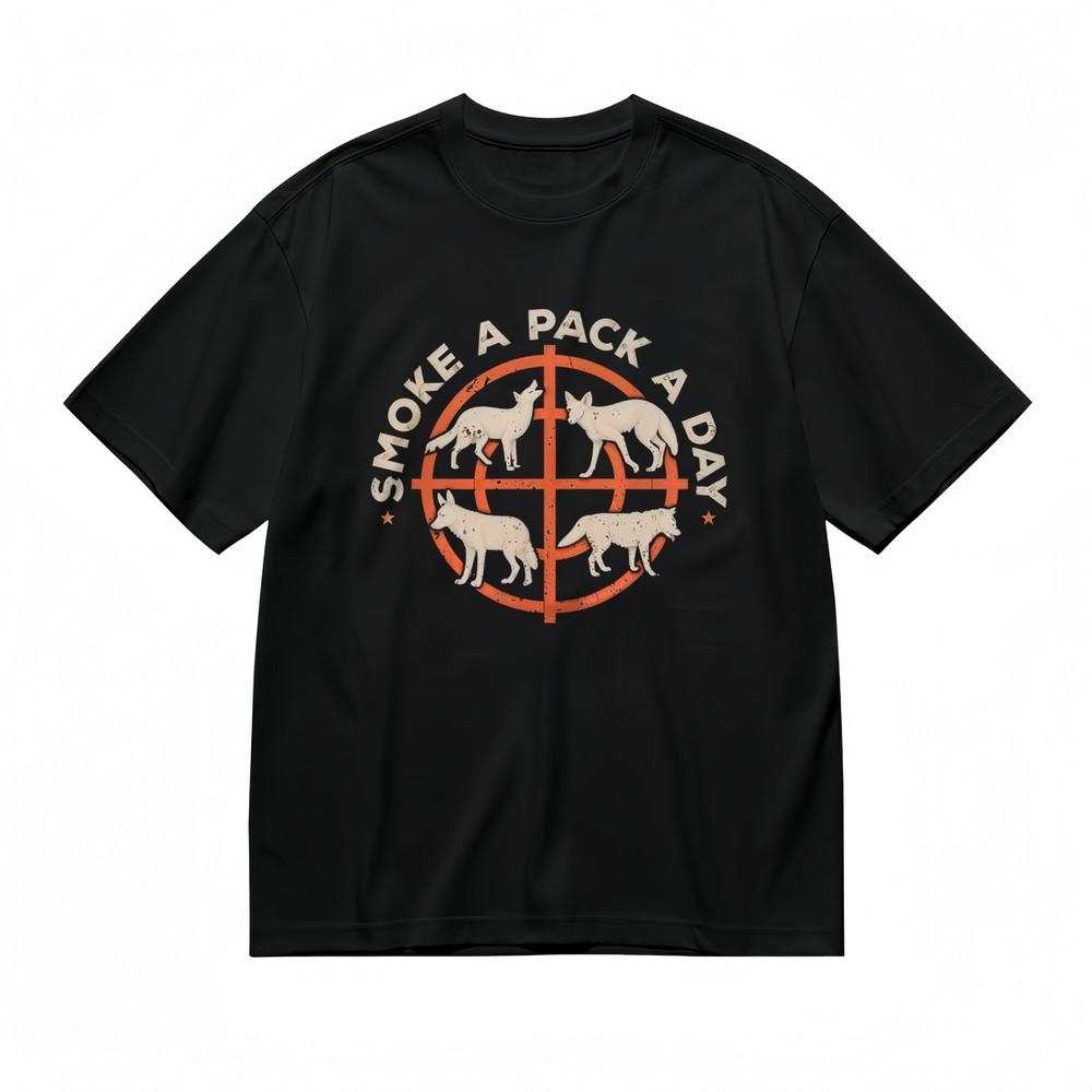 

Women s T-Shirt With Feral Pack Graphic Unisex Black 100% Cotton Tee Summer Tops 4XL