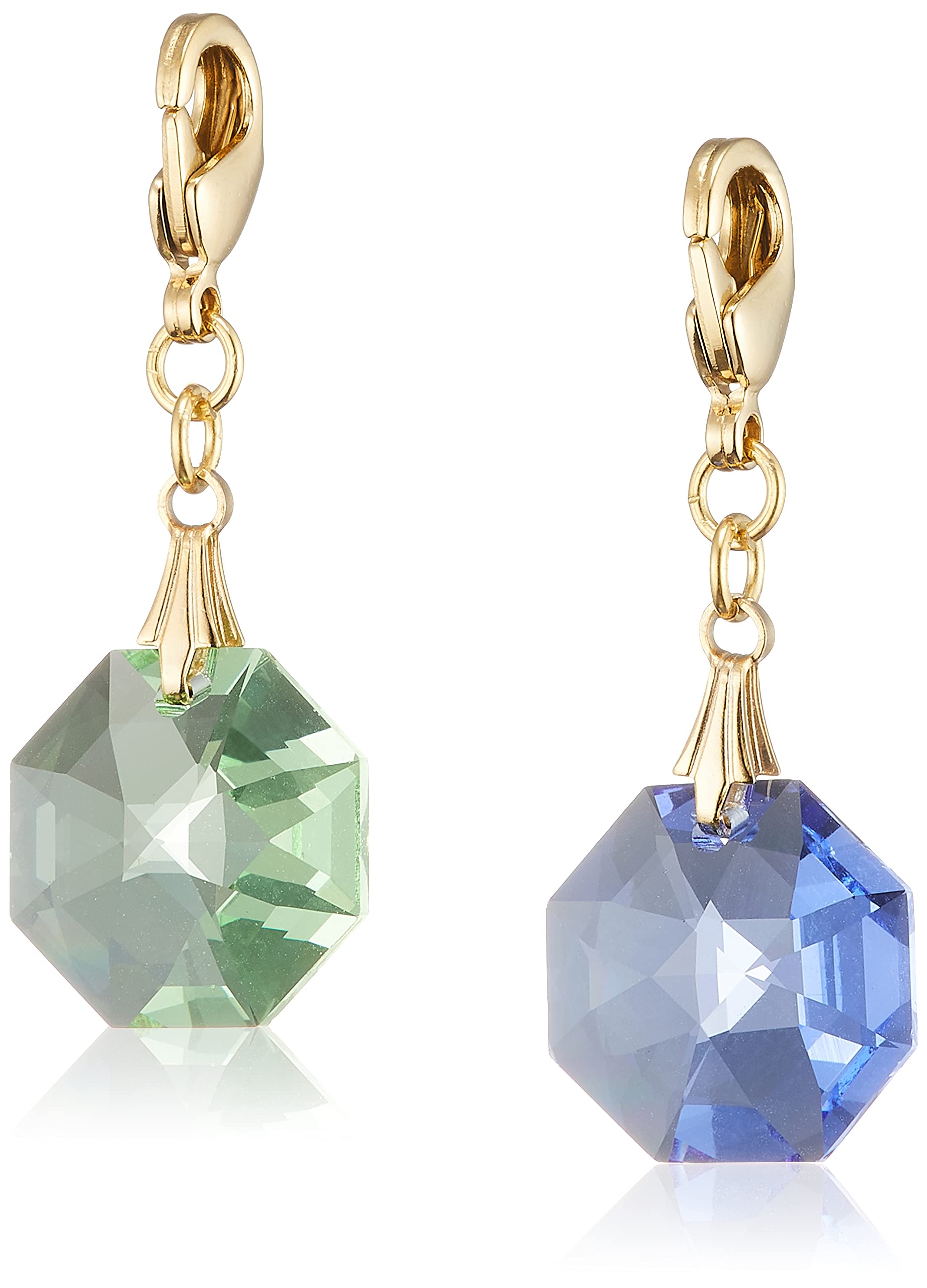 

F-Style Octagon Women s Keychain Extra Charm, Small, Lt. PeridotMedium Sapphire