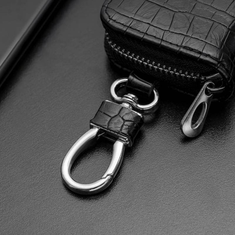 Car Keychain Cover Crocodile Pattern Men'S Keychain Leather Car Key Wallet Butler Key Storage Bag Zipper Key Bag Unisex Pouch