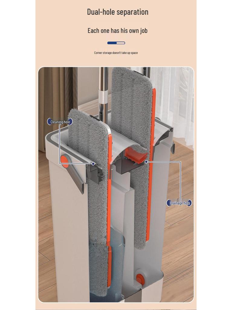 2023 Hands-Free Flat Mop with Squeegee – One-Wipe Clean for Your Home
