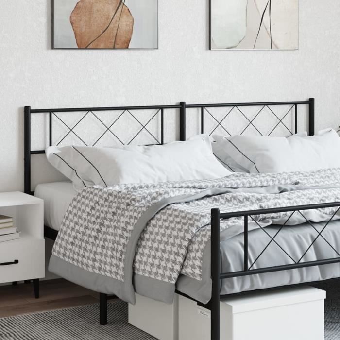 VidaXL Black Metal Headboard 180 Cm 372313
