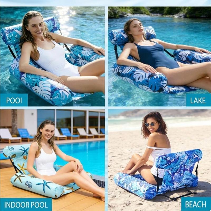 Foldable Inflatable Lounge Chair For Pool Beach And Lake With Thick Oxford Fabric And Leak Proof Valves Detail