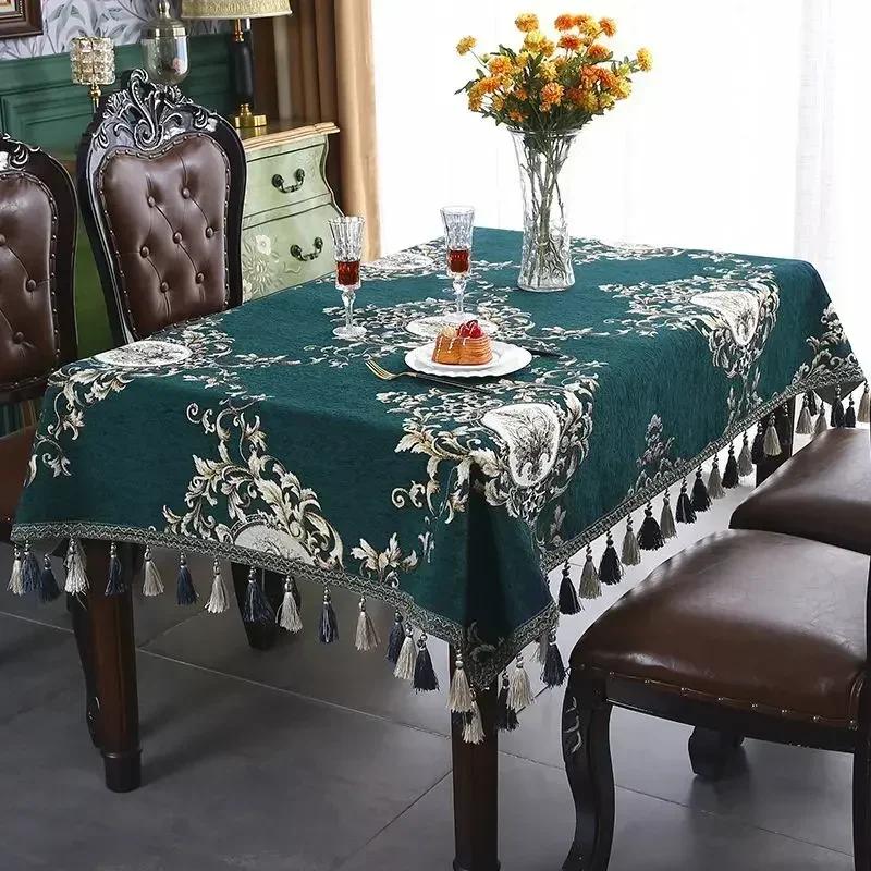 Luxe Jacquard Rechthoekig Tafelkleed Stofdicht Tafelkleed voor Woonkamertafels Mat Koffie Theetafelkleed Handdoek 90x90cm