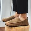 Men’s Retro Moccasins Shoes Fashion Casual Slip On Flats Driving Shoes Black Khaki Wide Head Shoes Plus Size