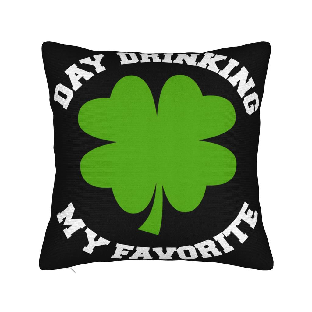 Pillow Cover Funny Leprechaun Playing Soccer St Patrick Day Novelty Pillow Case For Living Room Chair Pillowcases