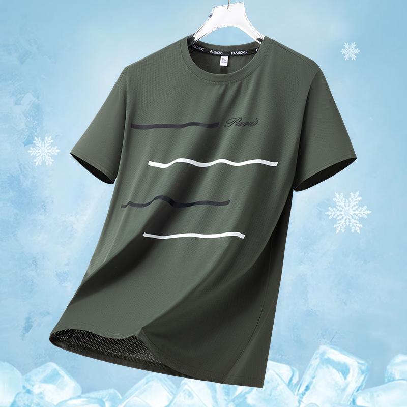 

Dmao Short sleeved T-shirt men s summer casual loose half sleeved T-shirt men s breathable T-shirt 2XL армия зеленый