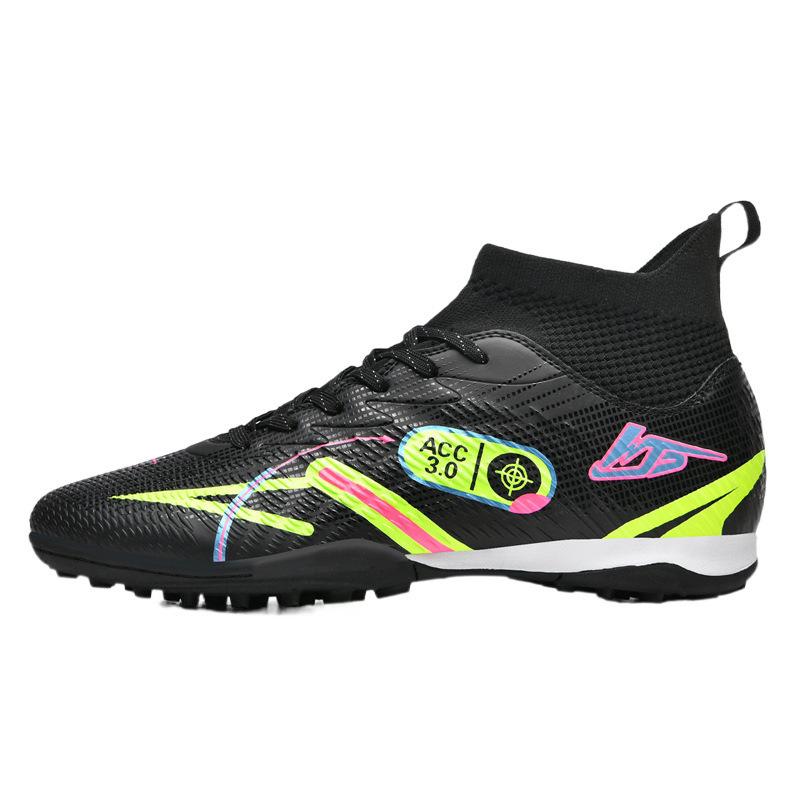 High-top football shoes tf broken nails artificial turf AG nails leather feet boys and girls children and adolescents students training shoes