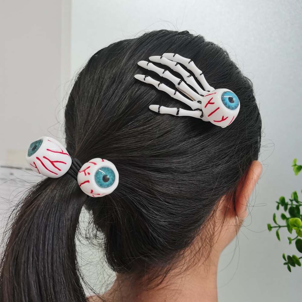 Skull Hand Zombie Punk Halloween Rubber Band Hair Accessories Women Hair Clip Korean Style Barrette