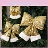 Mirror Glitter Bow Plush Pendant For Hotel Window Decor
