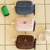 Cute Solid Color Earphone Storage Bag Multi Layer Corduroy Coin Purse Multifunctional with Zipper Storage Bag Daily Use