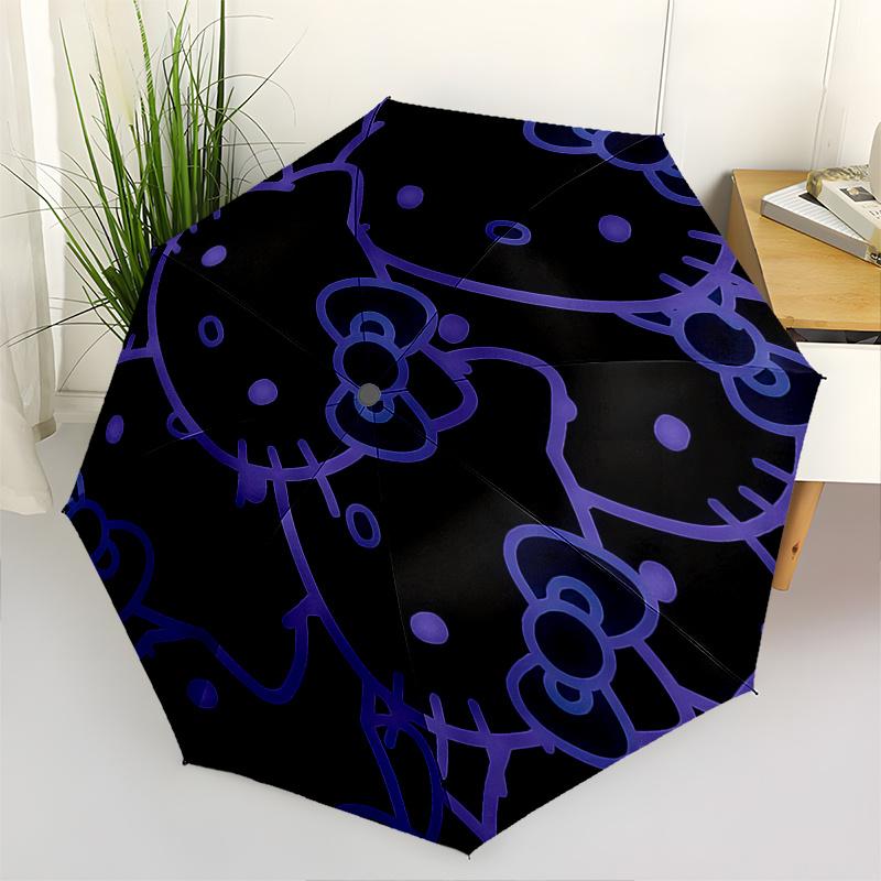 

1pc Hello Kitty Automatic Opening/Closing Umbrella with Convenient Three-Fold Design, 8-Bone Iron Frame, Outdoor, Ideal Gift for Fans, Travelers, Dail