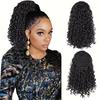 African Black Curly Fluffy Puff Drawstring Ponytail Wig with Small Curls
