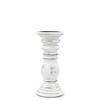 Mango Wood Candle Holder Whitewashed Distressed 23x10cm