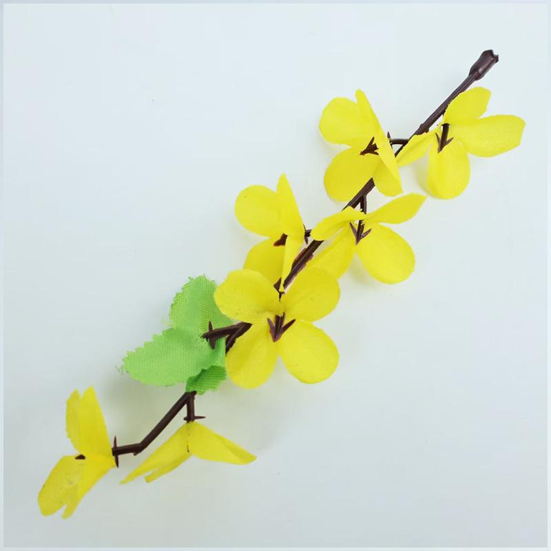 Wysoka Gałązka 11 Oczek Mały Żółty Kwiatek Dekoracja Ślubna Sztuczny Kwiatek Dekoracja Domu Symulacja Plastikowy Kwiatek
