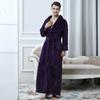 Par Solid Fortykket Fala Fleece Morgenkåpe Morgenkåpe Pyjamas Midjebånd Lomme Dress