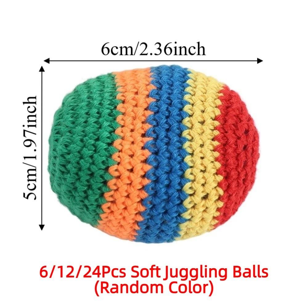 6/12/24Pcs Colorful Footbag Sacks Funny Kids Outdoor Toy Random Color Soft Juggling Balls  Beginner