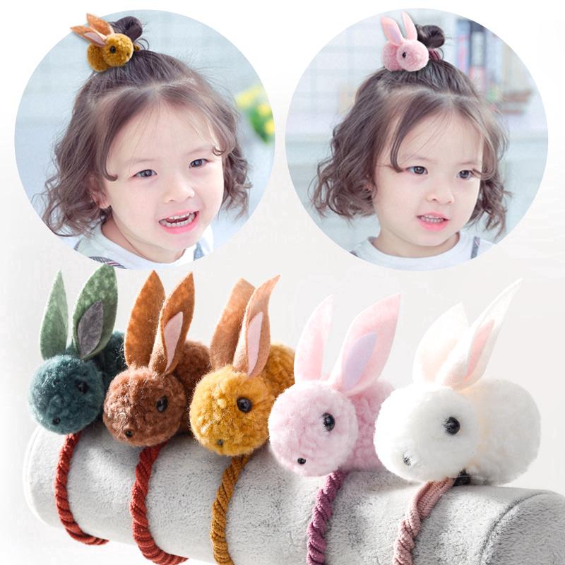 Multicolor dulce Niñas Niños Lindo Conejo De Peluche Grande Bola De Pelo Hairband Headb es