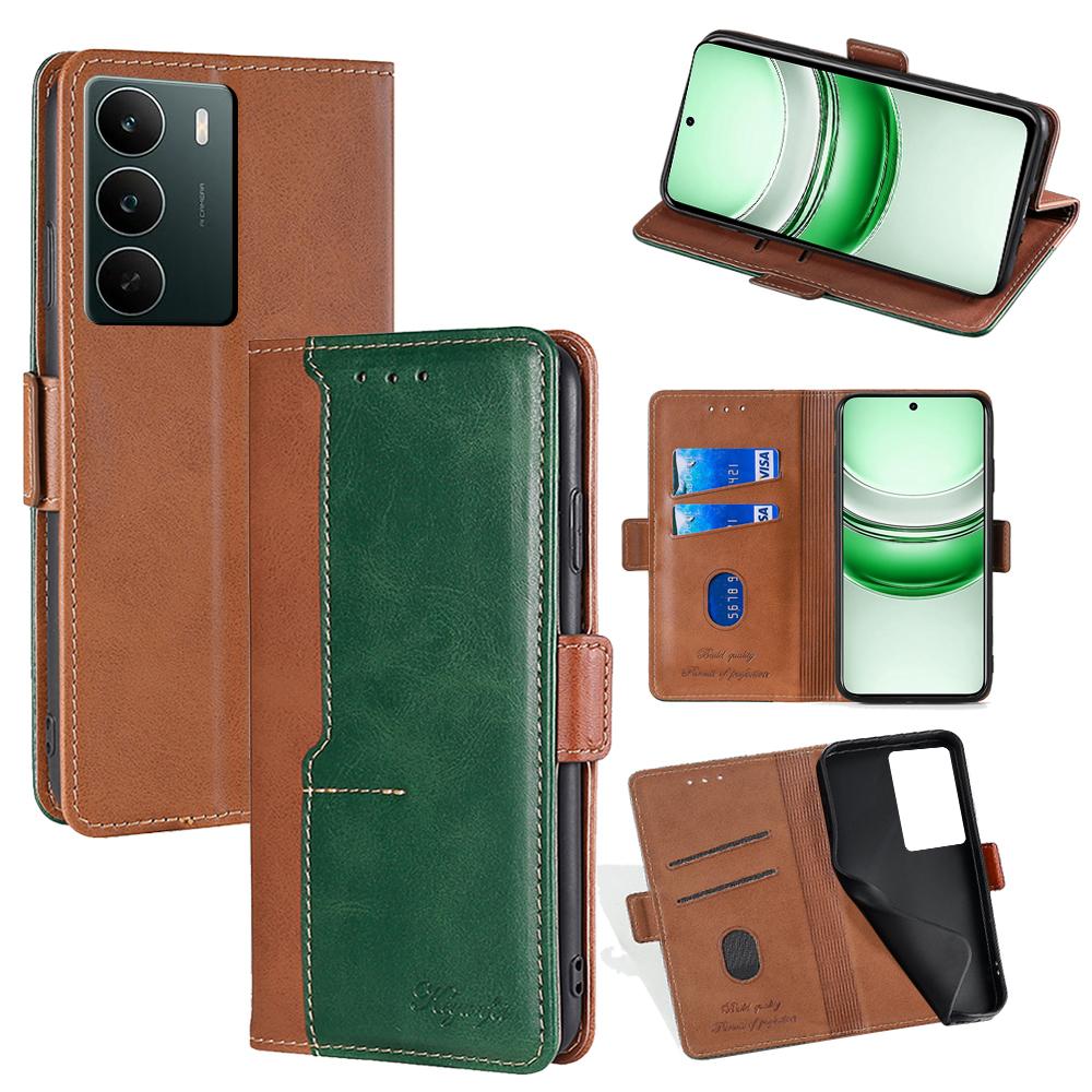 For Realme C71 4G Case Contrast Color Wallet Foldable Stand Leather Phone Cover