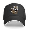 Adjustable Raccoon Printed Baseball Cap Cute Animal Pattern Curved Brim Lightweight Fashion Sun H Sandwich Baseball Cap