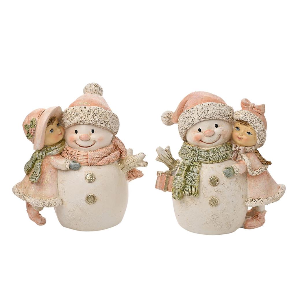 Set of 2 Snowman Scene Figurines