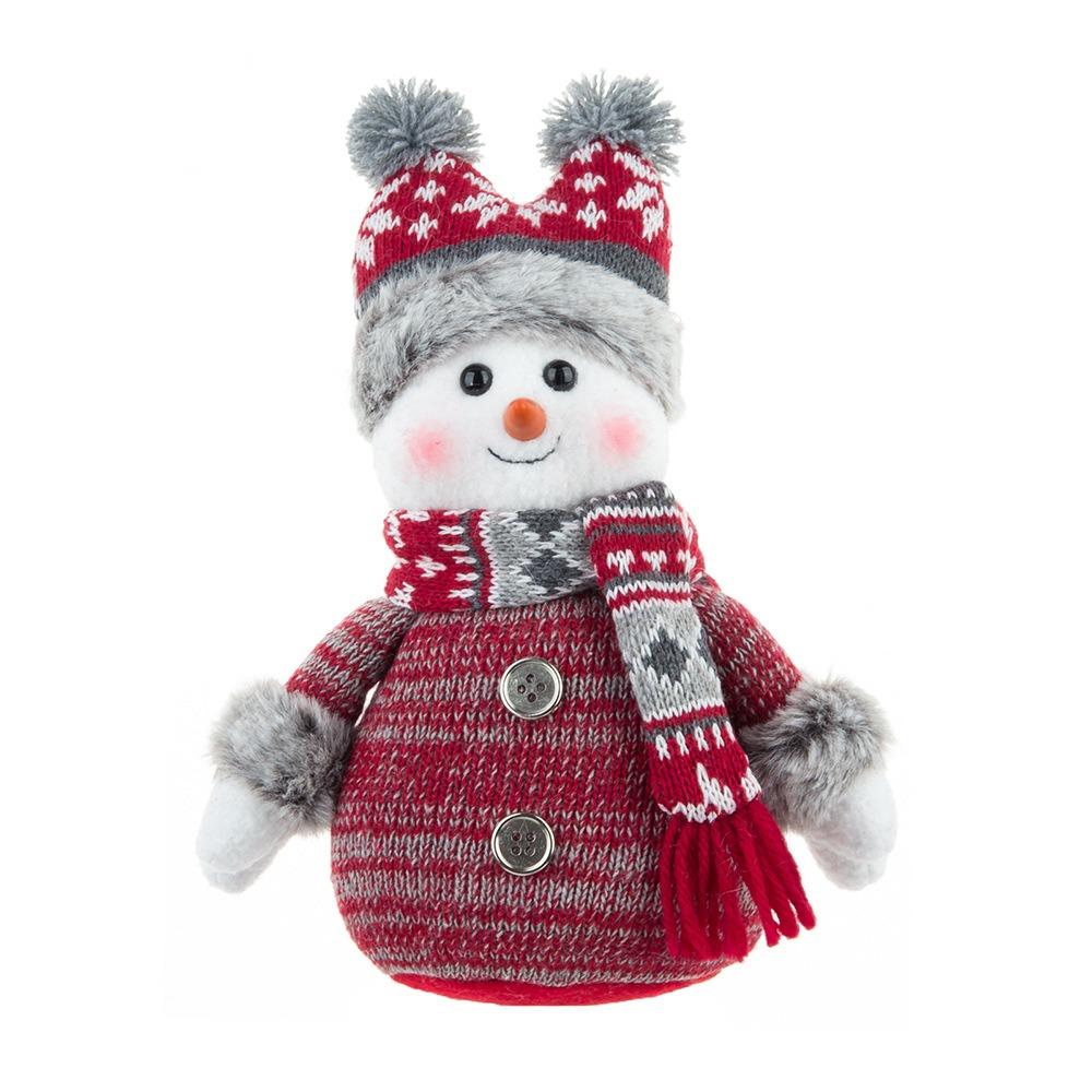 

Portable Knitted Hat Snowman Doll Exquisite Christmas Fabric Doll Snow Doll Holiday style B
