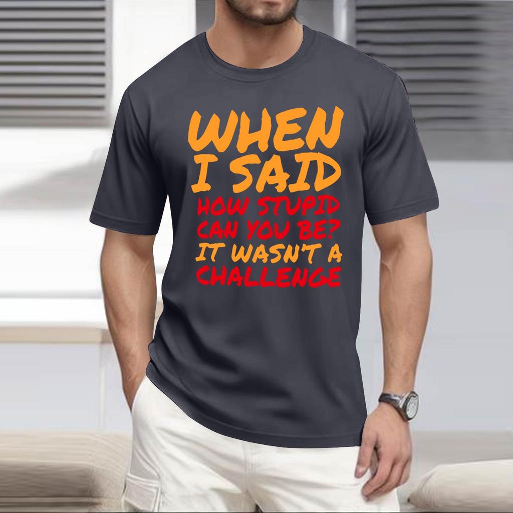 Summer Men's Popular T-shirt Printed Round Neck Short Sleeve T-shirt