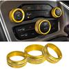 3PCS Air Conditioner Switch Button Knob Cover, Aluminum Alloy Knob Ring Trim Cover, Climate Control Knob Covers, Auto Decor Accessories Fit for Dodge